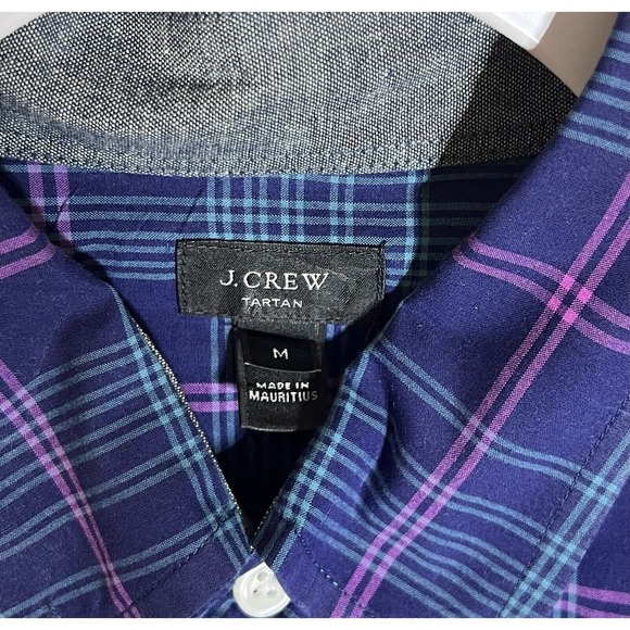 J Crew Tartan Plaid Long Sleeve Button Down Shirt Mens Size Medium Blue Pink - Picture 3 of 9
